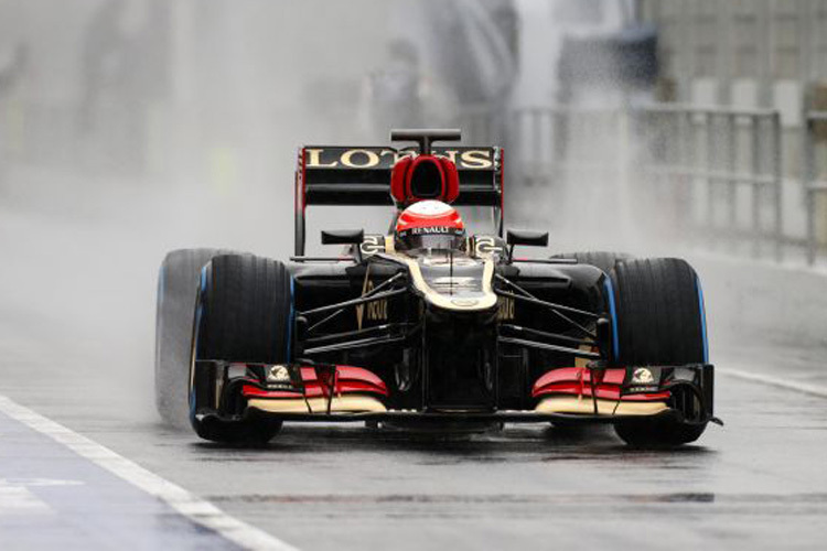 Regentänzer Romain Grosjean (Lotus)