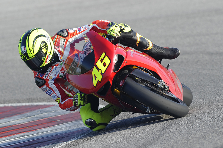 Das Ducati-Superbike verlangte Rossi bereits viel ab