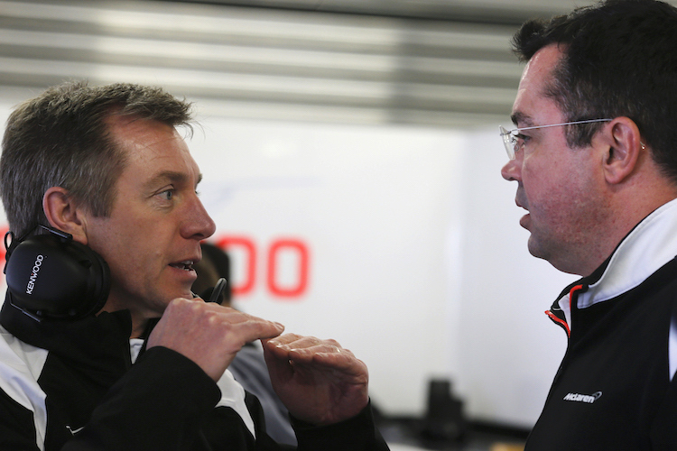 McLaren-Technikchef Tim Goss mit Teamchef Eric Boullier
