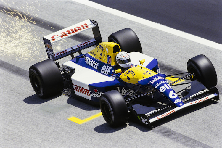 Ricciardo Patrese 1992 mit seinem Williams in Imola