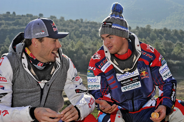 Matthias Walkner und Kuba Przygonski (links)