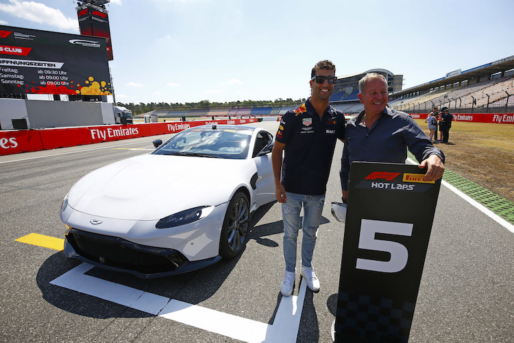 Daniel Ricciardo und Martin Brundle 2018 in Hockenheim