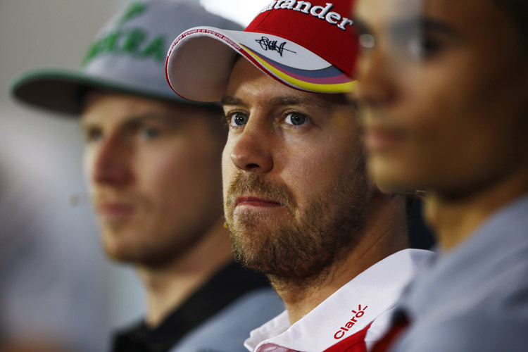 Nico Hülkenberg, Sebastian Vettel und Pascal Wehrlein