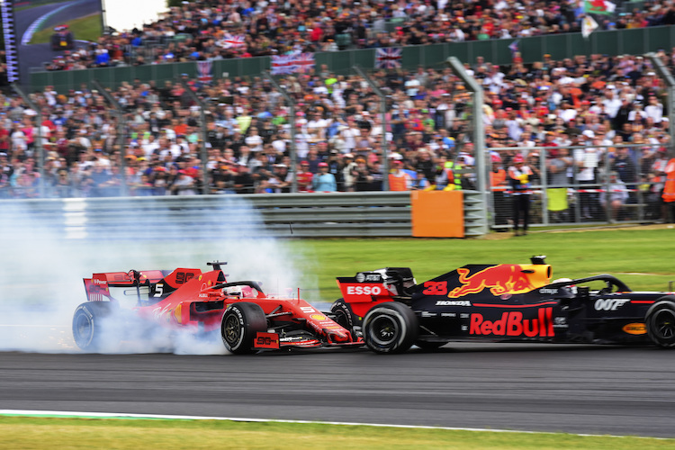 Sebastian Vettel gegen Max Verstappen in Silverstone