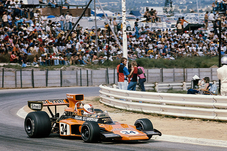 Guy Tunmer mit seinem Lotus 72 in Südafrika 1975