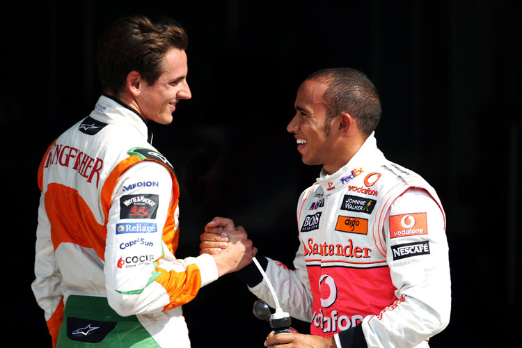 Adrian Sutil und Lewis Hamilton