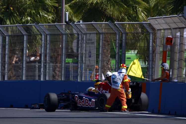 Vettel wurde in Valencia vom Renault gebremst