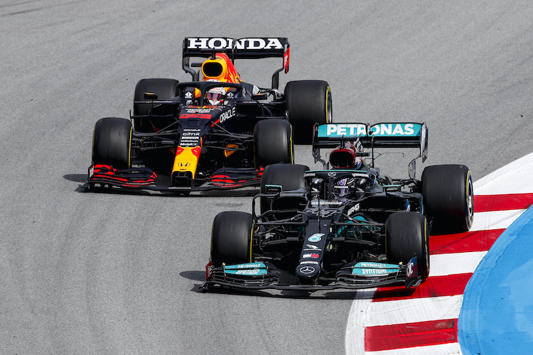 Lewis Hamilton musste sich im Spanien-GP an Max Verstappen vorbeikämpfen
