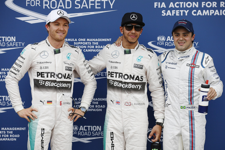 Die schnellsten Drei in Australien: Rosberg (2.), Hamilton (1.), Massa (3.)