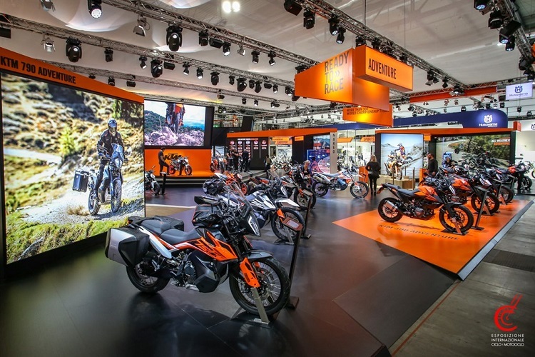 Letztmals 2019, doch 2023 soll es wieder einen geben: KTM-Stand an der Motorradmesse Mailand