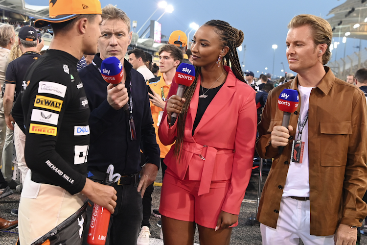 Lando Norris (links) und Nico Rosberg (rechts), auf unserem Foto in Bahrain