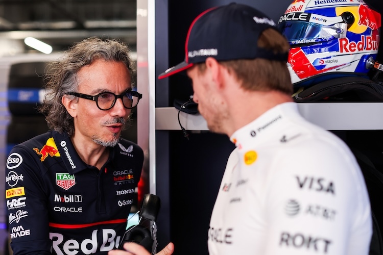 Laurent Mekies und Max Verstappen