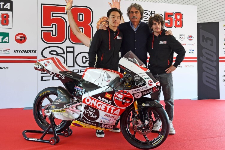 Tatsuki Suzuki, Paolo Simoncelli und Niccolò Antonelli bei der Teamvorstellung 2020