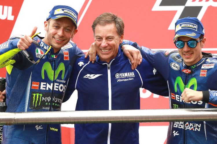 Zu Beginn der Saison 2017 hatte Yamaha-Renndirektor Lin Jarvis mit Rossi und Viñales noch gut lachen