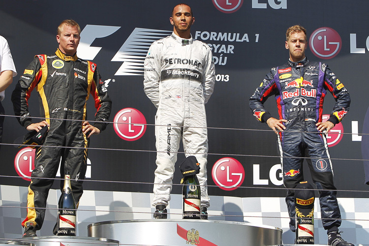 Das Ungarn-Podest passt: Räikkönen, Hamilton und Vettel bestimmen das Geschehen