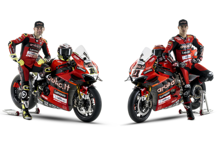 Die diesjährigen Ducati-Werksfahrer Alvaro Bautista (li.) und Michael Rinaldi