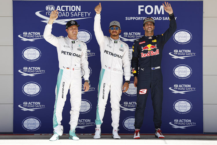 Rosberg, Hamilton, Ricciardo