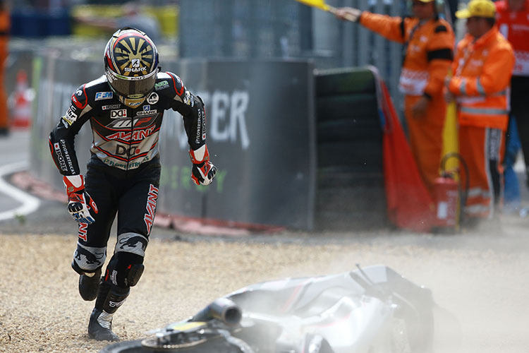 Mit Johann Zarco stürzte im Moto2-Rennen der große Hoffnungsträger Frankreichs