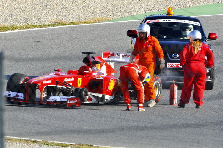 Da waren's nur noch Drei: Felipe Massa stellte sein Ferrari-Dreirad ab