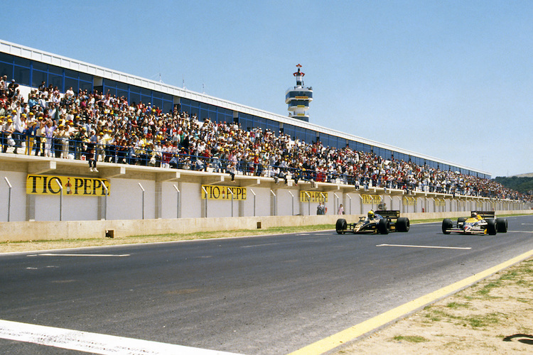 Senna (links) gegen Mansell in Jerez 1986