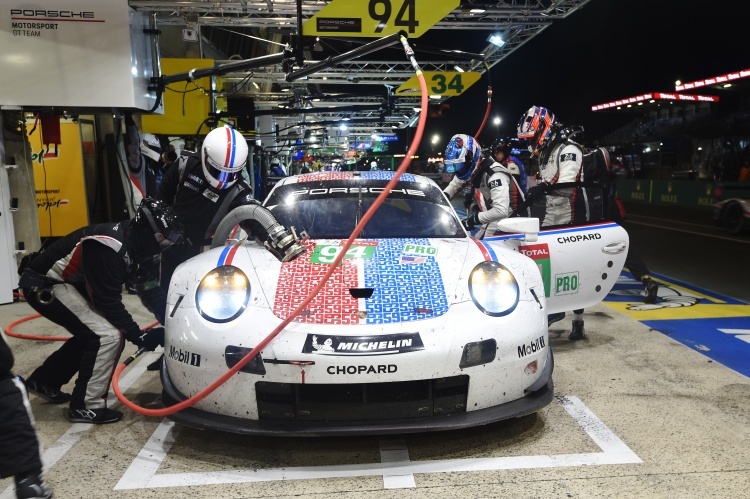 Einer der beiden Werks-Porsche aus der IMSA bei den 24h Le Mans 2019