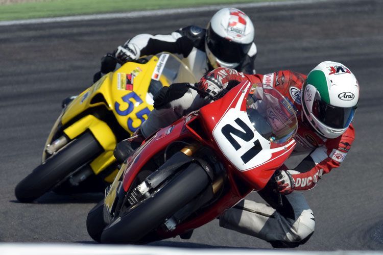 Fabio Frankenberger (21/Ducati) und Marco Biegert (55/Honda)