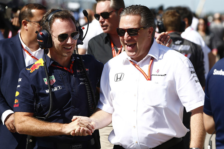 Christian Horner fürchtet die Konkurrenz nicht: Der Red Bull Racing-Teamchef scherzt auch gerne mit McLaren-CEO Zak Brown rum
