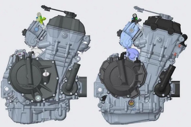 KTM 990 LC8c: Links der komplett neue Motor, rechts die aktuelle Version, die derzeit gebaut wird