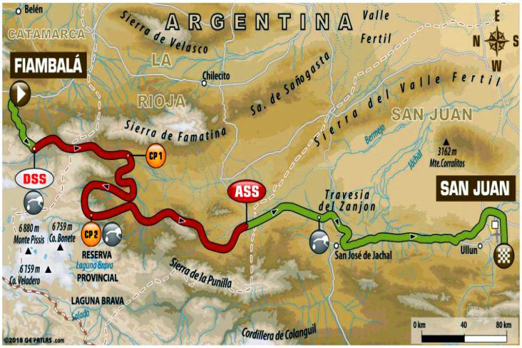 Die zwölfte Etappe sollte über 722 Kilometer von Chilecito nach San Juan führen