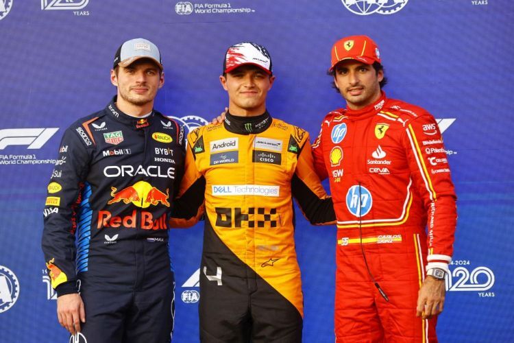 Max Verstappen, Lando Norris & Carlos Sainz