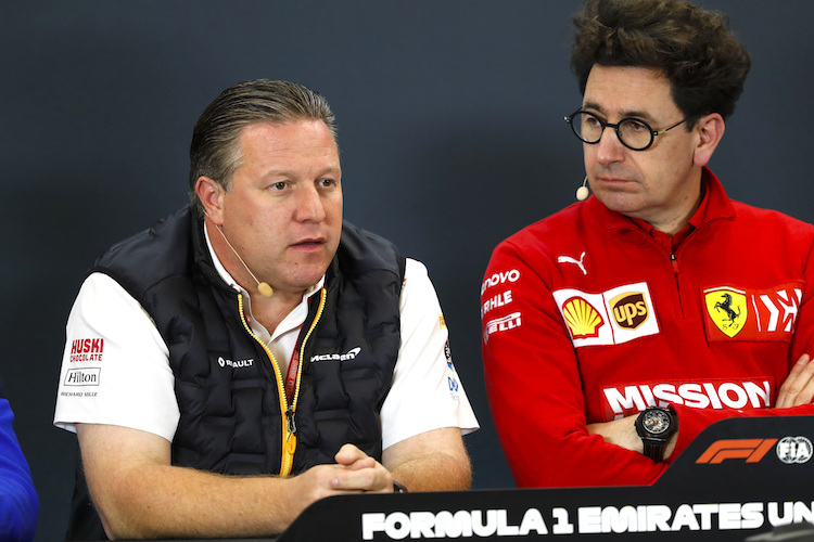 McLaren-CEO Zak Brown und Ferrari-Teamchef Mattia Binotto
