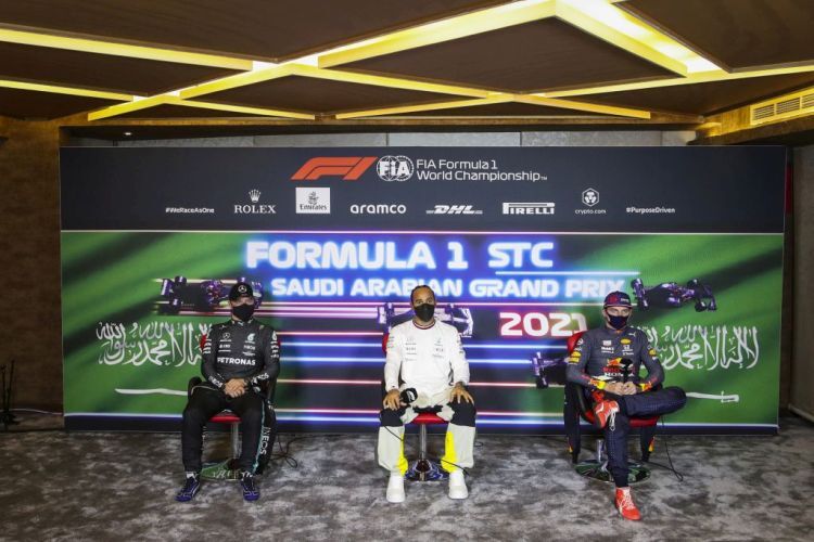 Valtteri Bottas, Sir Lewis Hamilton & Max Verstappen