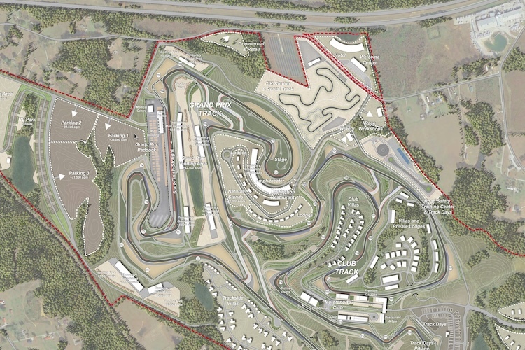 Der große Plan der neuen Rennsportanlage Flatrock im Bundesstaat Tennessee