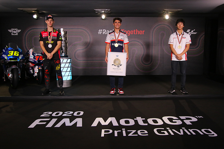 Moto3, Top-3: Tony Arbolino, Albert Arenas und Ai Ogura (v.l.)
