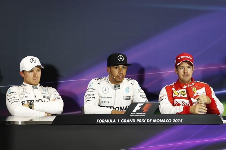 Lewis Hamilton, Nico Rosberg und Sebastian Vettel