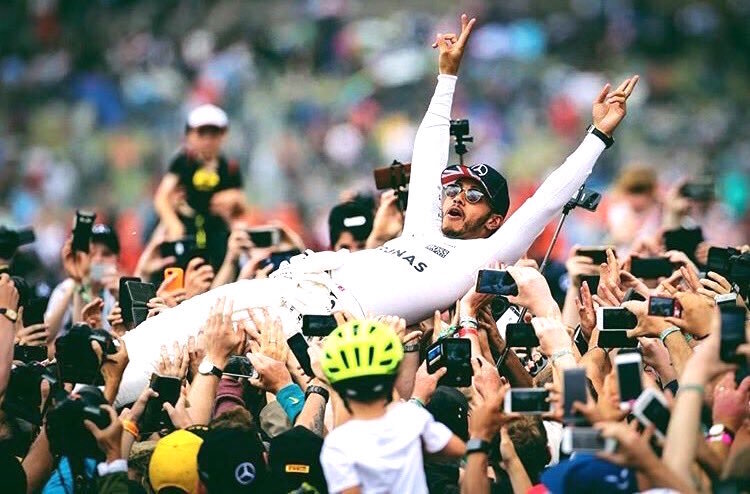 Lewis Hamilton nach seinem Sieg in Silverstone