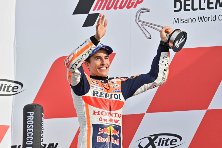 24. Oktober 2021 in Misano: Der 59. und letzte MotoGP-Sieg von Marc Márquez als Repsol-Honda-Pilot