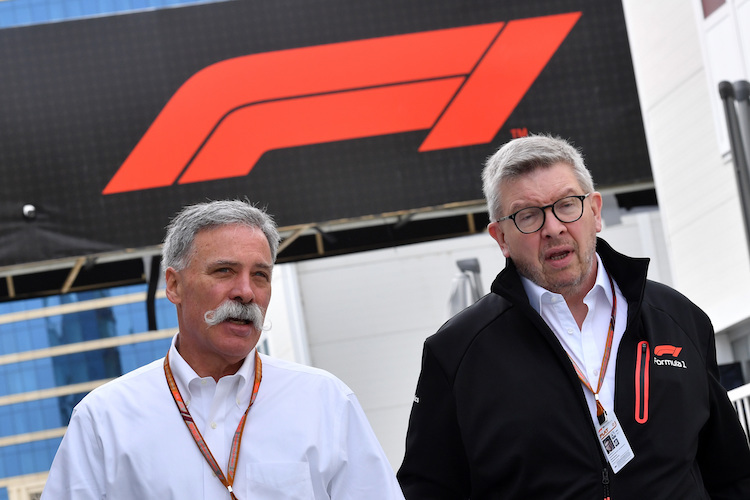 Formel-1-CEO Chase Carey und F1-Sportchef Ross Brawn