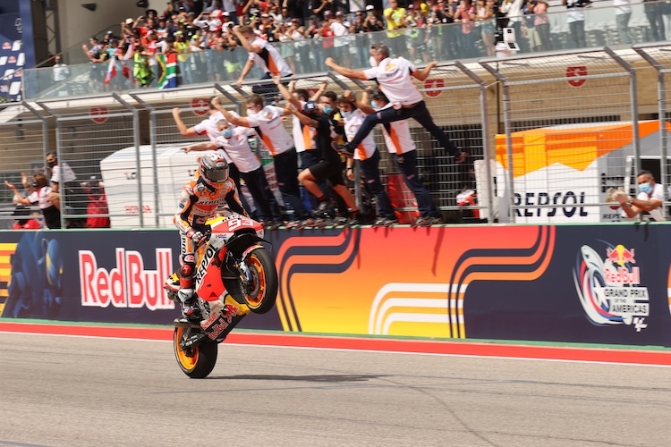 Marc Márquez bei seinem letzten Sieg auf dem COTA 2021