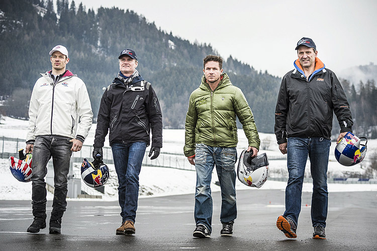 Alexander Wurz, David Coulthard, Felix Baumgartner, Heinz Kinigadner 