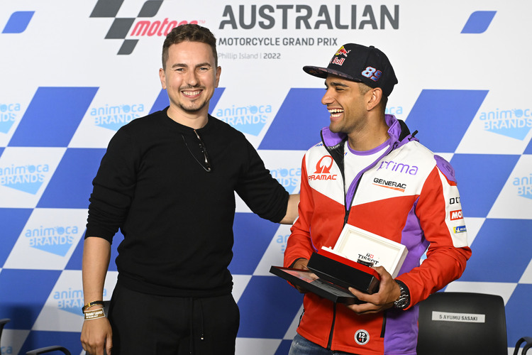 Pole-Rekord auf Phillip Island weg: Jorge Lorenzo gratuliert Jorge Martin