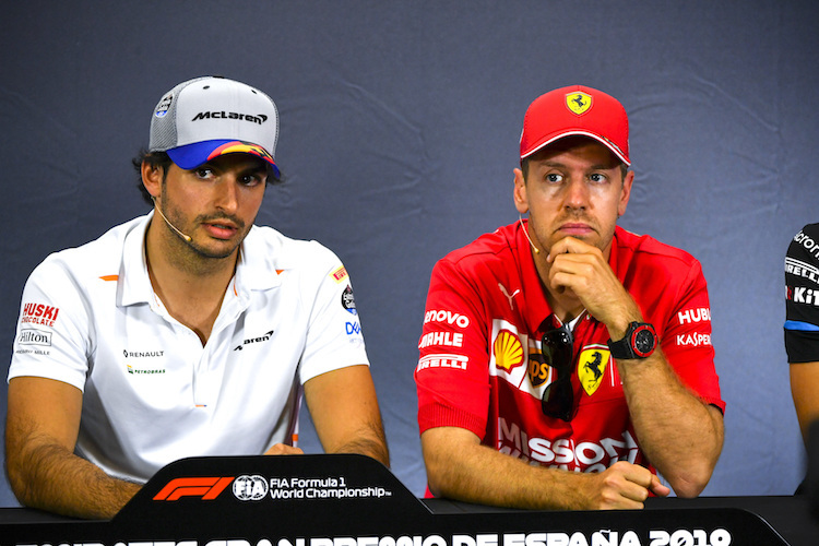 Carlos Sainz und Sebastian Vettel