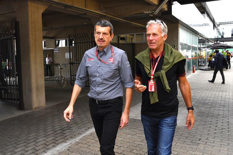 Christian Danner (rechts) mit Haas-Teamchef Günther Steiner