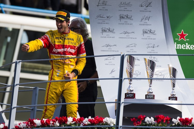 Antonio Giovinazzi nach einem GP2-Sieg in Monza