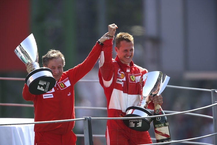 Jean Todt 2006 mit Michael Schumacher in Monza