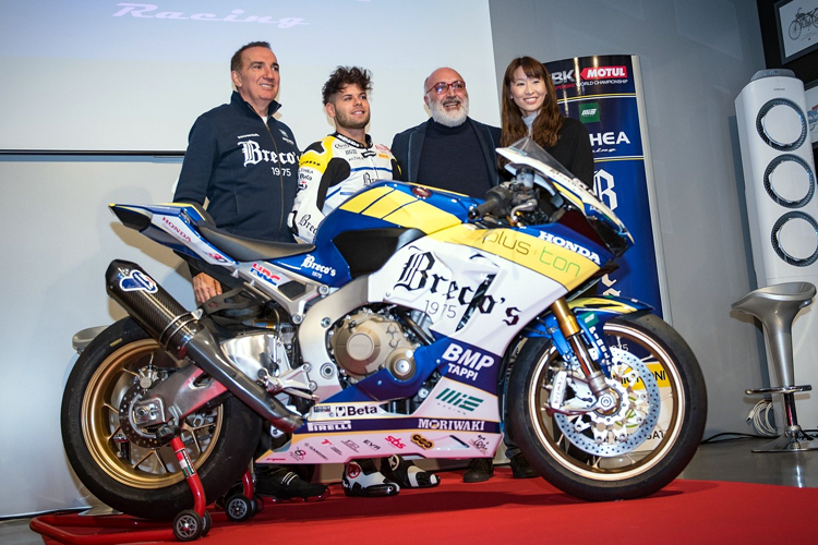 Genesio Bevilacqua, Alessandro Delbianco und Midori Moriwaki bei der Teampräsentation