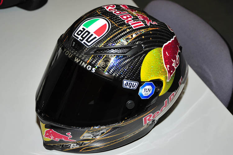 Der agv-Helm von Stefan Bradl: So ein «Pista GP» kostet 1100 Euro