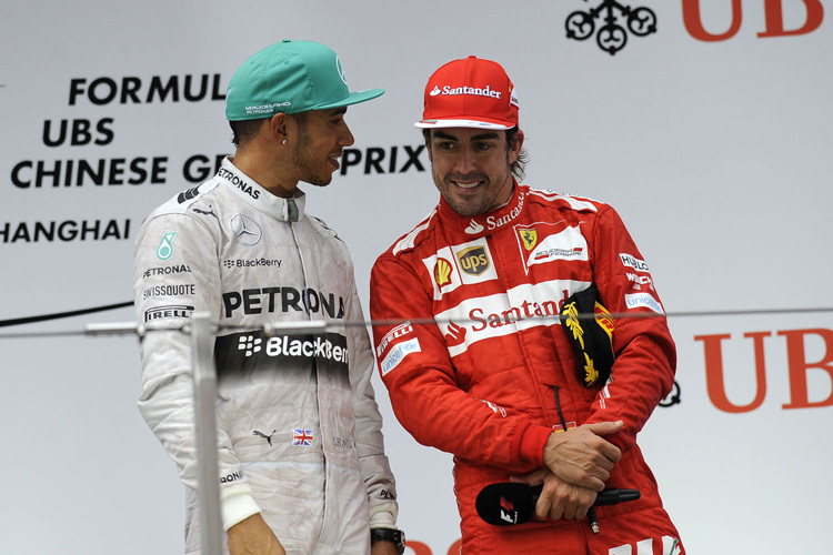 Hamilton und Alonso in China 2014