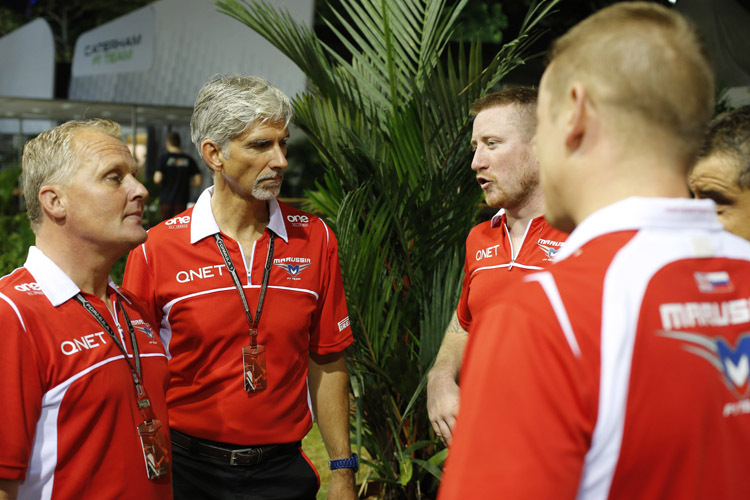 Gastauftritt bei Marussia: Johnny Herbert und Damon Hill
