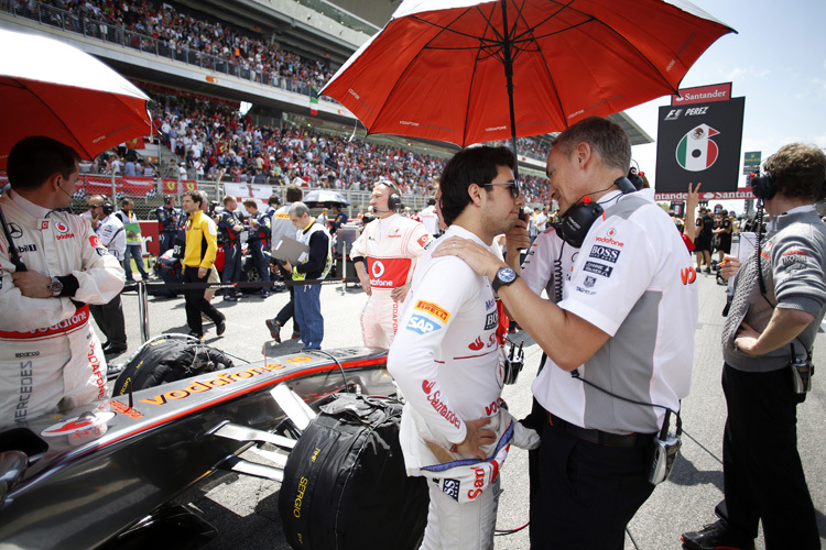 Sergio Pérez mit McLaren-Teamchef Martin Whitmarsh
